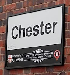 Chester station sign