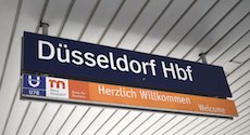 D&uuml;sseldorf Hauptbahnhof station sign