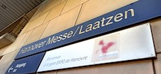 Hannover Messe/Laatzen station sign