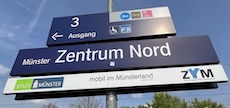M&uuml;nster Zentrum Nord station sign