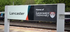 Lancaster station sign