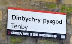 Tenby station sign
